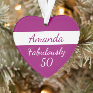 50th Birthday Ajouter le nom Fabully 50 Pink Ornam