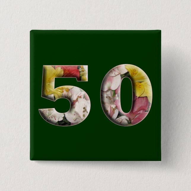 50th Birthday Anniversary 50 Years Milestone Pin (Front)