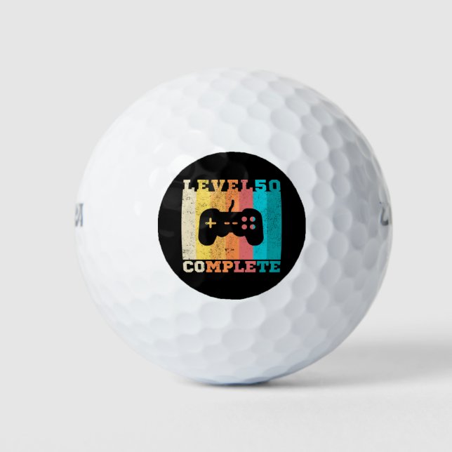 50th Birthday/ Anniversary Level 50 Complete Golf Balls (Front)