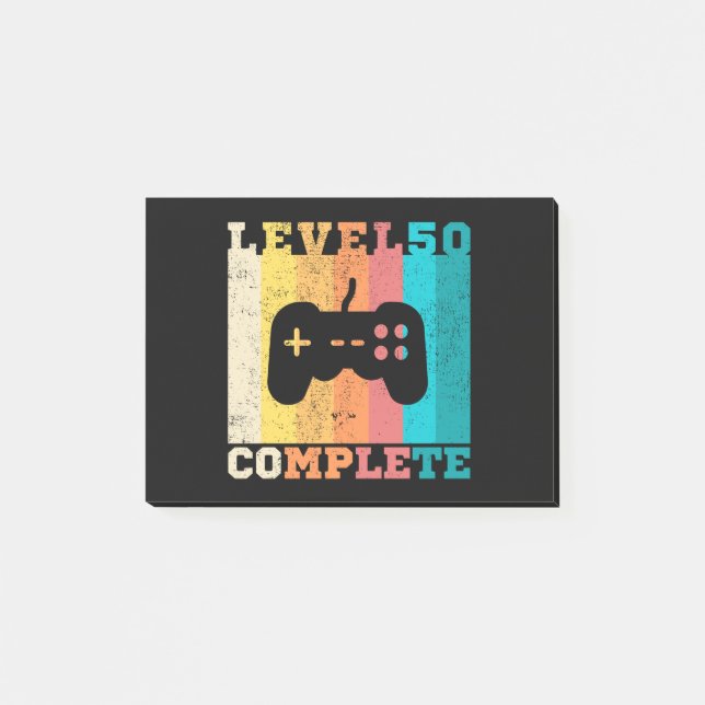 50th Birthday/ Anniversary Level 50 Complete Post-it Notes (Front)