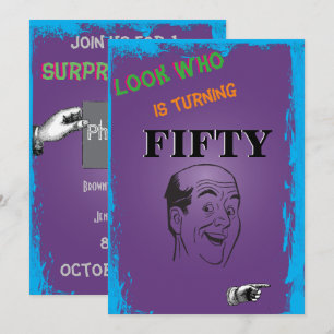 50th Birthday Bald Man Surprise Invitation