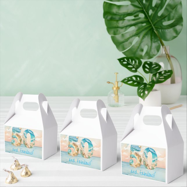 50th Birthday Beach Birthday Favor Box (Multiple)