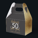 50th Birthday black and gold simple elegant modern Favor Box<br><div class="desc">Celebrate your 50th birthday in style with these black, white and gold effect fabulous contemporary elegant typography birthday party labels. A modern design with script text and bold graphics. Change the number to customise. Part of a collection. Number can be customised, ideal for 21st, 30th, 40th, 50th, 60th, 70th, 80th,...</div>