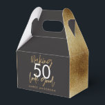 50th Birthday black and gold simple elegant modern Favor Box<br><div class="desc">Celebrate your 50th birthday in style with these black, white and gold effect fabulous contemporary elegant typography birthday party labels. A modern design with script text and bold graphics. Change the number to customise. Part of a collection. Number can be customised, ideal for 21st, 30th, 40th, 50th, 60th, 70th, 80th,...</div>