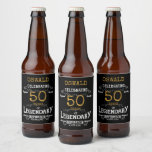 50th Birthday Black Gold Legendary Funny Beer Bottle Label<br><div class="desc">A personalized elegant beer bottle label that is easy to customize for that special birthday party occasion.</div>