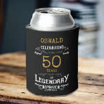 50th Birthday Black Gold  Legendary Funny Can Cooler<br><div class="desc">A personalized elegant 50th birthday can cooler that is easy to customize for that special birthday party occasion.</div>