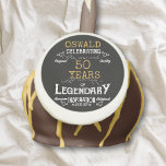 50th Birthday Black Gold Legendary Retro<br><div class="desc">Personalized elegant cake pops that are easy to customize for that special 50th birthday party. The retro black and gold design adds a touch of refinement to that special celebration.</div>