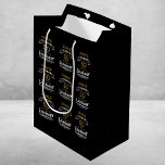 50th Birthday Black Gold  Legendary Retro Medium Gift Bag<br><div class="desc">Vintage Black Gold Elegant gift bag - Personalized 50th Birthday Celebration bag. Celebrate your milestone 50th birthday with a touch of elegance, class, and sweetness! Our Vintage Black Gold gift bags are the perfect way to make your mark with personalized birthday favours. Every bag has a rich and luxurious black...</div>