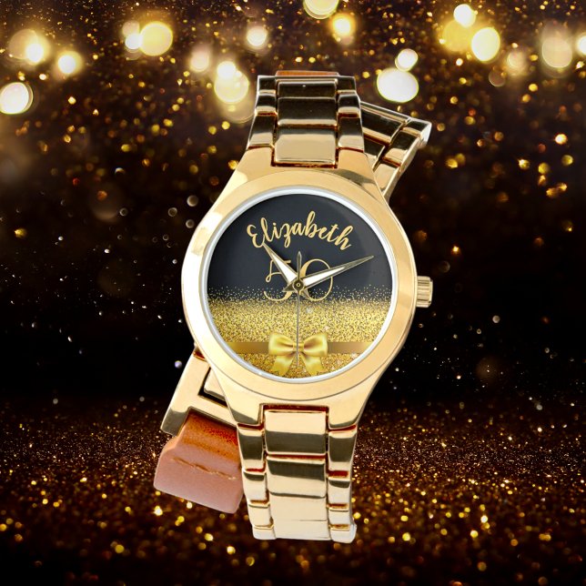 50th birthday black gold  name watch (Creator Uploaded)