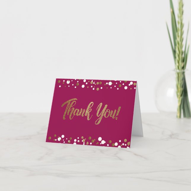 50th birthday black pink white confetti thank you (Front)
