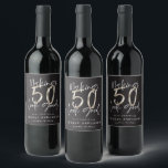 50th birthday black silver modern elegant<br><div class="desc">Celebrate your 50th birthday in style with these black and silver effect making 50 look good birthday party labels. A modern design with script text and bold graphics. Change the colour to customise. Part of a collection.</div>