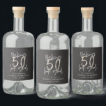 50th birthday black silver modern elegant wine lab liquor bottle label<br><div class="desc">Celebrate your 50th birthday in style with these black and silver effect making 50 look good birthday party labels. A modern design with script text and bold graphics. Change the colour to customise. Part of a collection.</div>