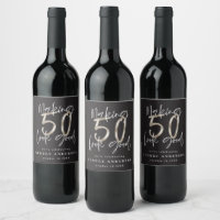 50th birthday black silver modern elegant