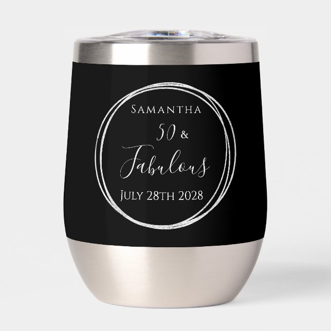 50th Birthday Black Silver Personalized Party (Avant)