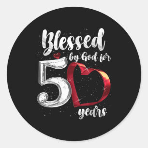 50th Birthday Blessed By God For 50 Years Birthday Classic Round Sticker