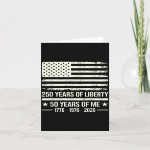 50th Birthday Born 1976 Aamerican Flag 250 Years Card