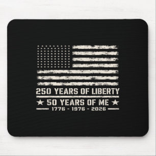 50th Birthday Born 1976 Aamerican Flag 250 Years Mouse Pad