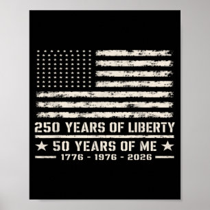 50th Birthday Born 1976 Aamerican Flag 250 Years Poster