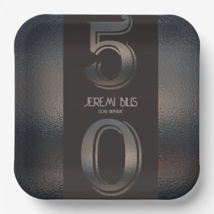 50th birthday Bronze style paper plate