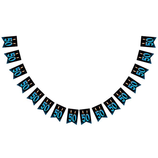 50th birthday candles with eyeballs bunting flags (All)