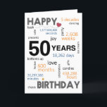 50th Birthday Card<br><div class="desc">Turning 50 is a momentous occasion in anyone's life,  so why not celebrate it by sending some heartfelt 50th birthday wishes. The front of the birthday card is adorned with messages of joy,  love,  celebration,  and all the exciting things that make the day extra special.</div>