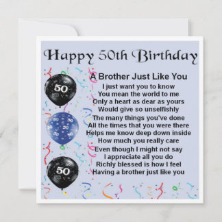 50th Birthday Card -  Brother