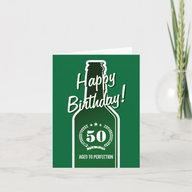 50th Birthday card for men | Aged to perfection (Front)