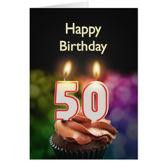50th Birthday card with Candles (Front)