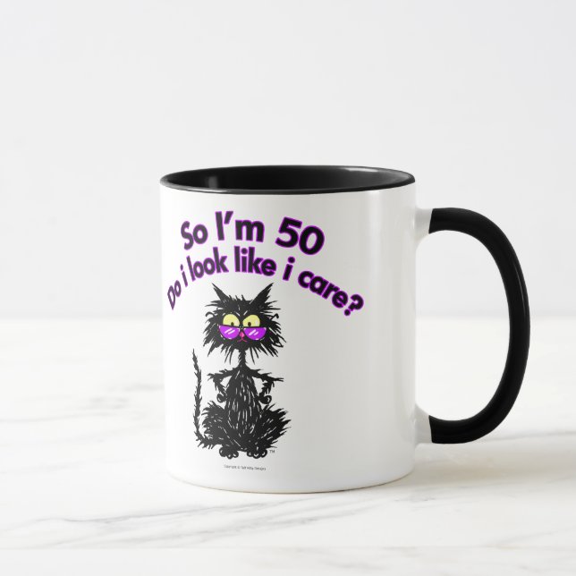 50th Birthday Cat Mug (Right)