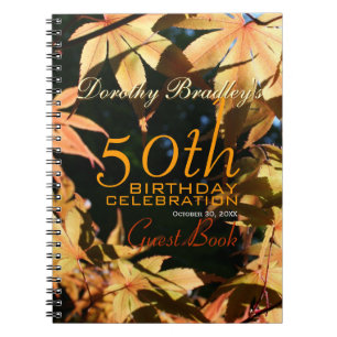 50th Birthday Celebration Autumn Custom Guest Book