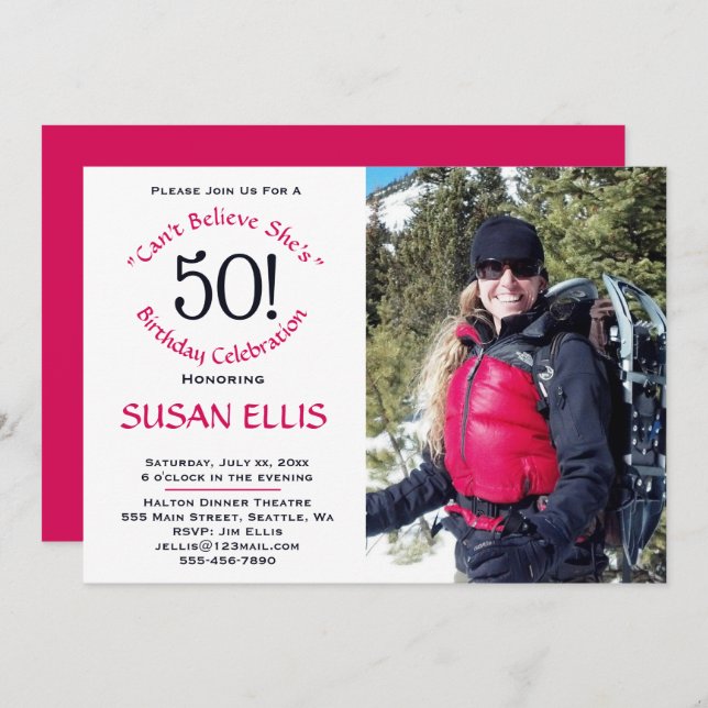 50th Birthday Celebration Party Invitation (Front/Back)