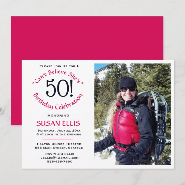 50th Birthday Celebration Party Invitation (Front/Back)