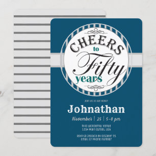 50th Birthday Cheers to Fifty Years Invitation