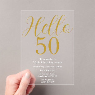 50th Birthday Chic Birthday Acrylic Invitations