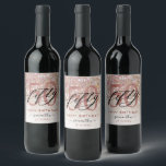 50th Birthday Chic Glitter Ombre Card Wine Label<br><div class="desc">Modern chic girly wine labels for 50th  birthday. Design featuring sparkling wine sparkly glitter texture,  rose gold 50 and calligraphy script fifty. Personalize with a name and date.</div>