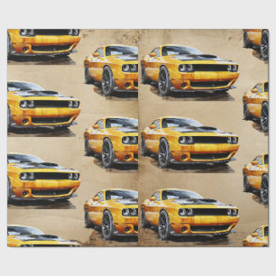 50th Birthday Classic Muscle Car  Wrapping Paper
