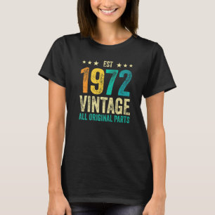 50th Birthday Classic Retro Style Tees Est 1972 Vi