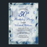 50th Birthday Coastal Seashells Blue Invitation<br><div class="desc">Invite your 50th birthday party guests in style with this coastal inspired birthday party invitation. This design template features a background pattern of white and blue seashells. Atop is an opaque white overlay with your party details to personalize. Back of the card has a matching seashell pattern. Designed by artist...</div>