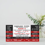 50th Birthday Concert Ticket Party Invitation<br><div class="desc">Super fun concert ticket style invitation you personalize for a fantastic and most memorable 50th birthday celebration</div>
