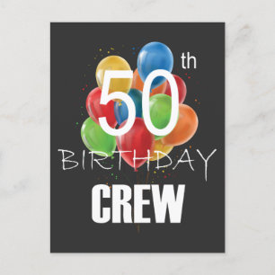 50th Birthday Crew 50 Party Crew Group Postcard