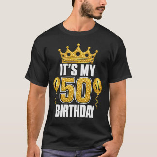 50th Birthday Crown Balloon Celebration T-Shirt