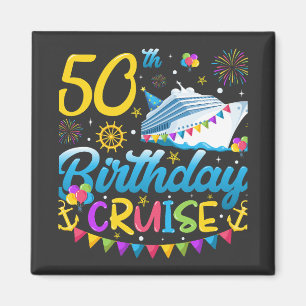 50th Birthday Cruise B-Day Party Square Magnet