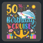 50th Birthday Cruise B-Day Party Square Sticker<br><div class="desc">50th Birthday Cruise B-Day Party Funny design Gift Square Stickers Classic Collection.</div>