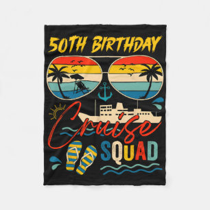 50th Birthday Cruise Squad Family Cruise Vacation Fleece Blanket