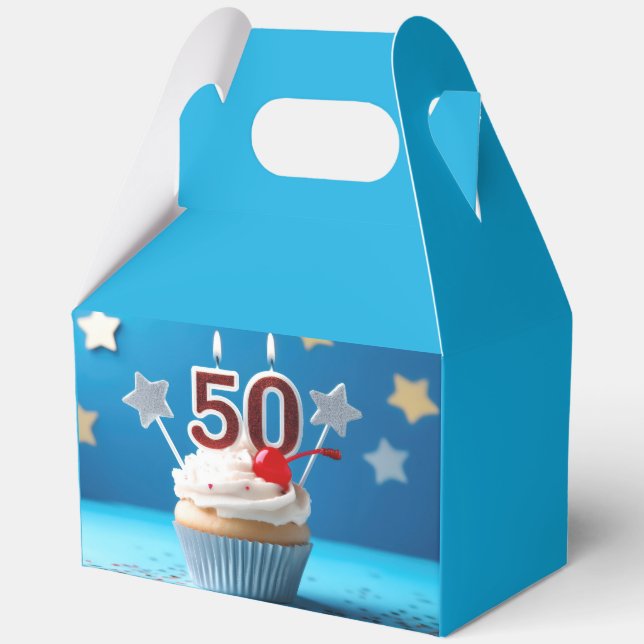 50th Birthday Cupcake Favor Box (Front)
