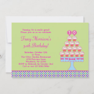50th Birthday Cupcakes Invitation