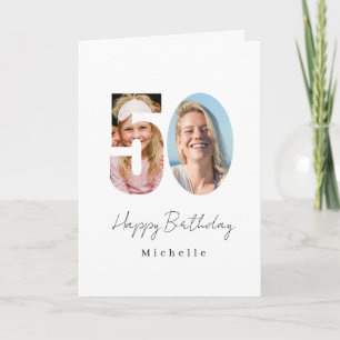 50th Birthday Custom Photo Greeting Card