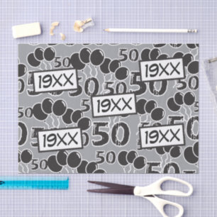 50th Birthday Customize Birth Year Template Tissue Paper