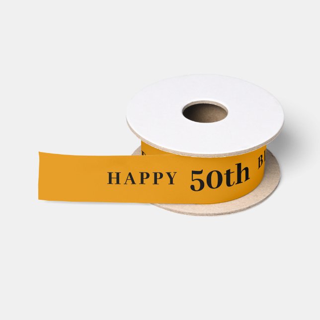 50th Birthday Daffodil Yellow Ribbon Satin Ribbon (Spool)