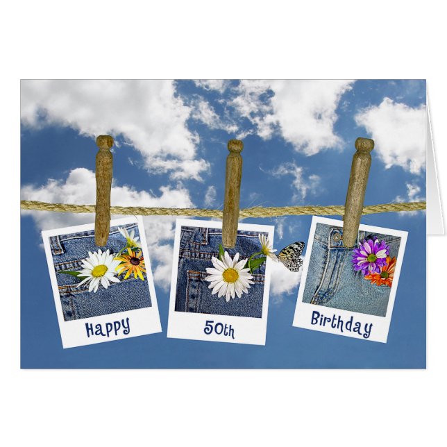 50th Birthday Daisies (Front Horizontal)